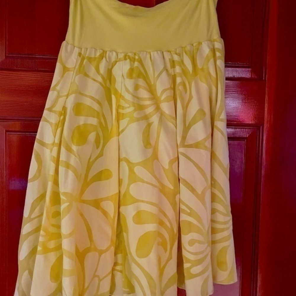 J Crew yellow pattern midi skirt
